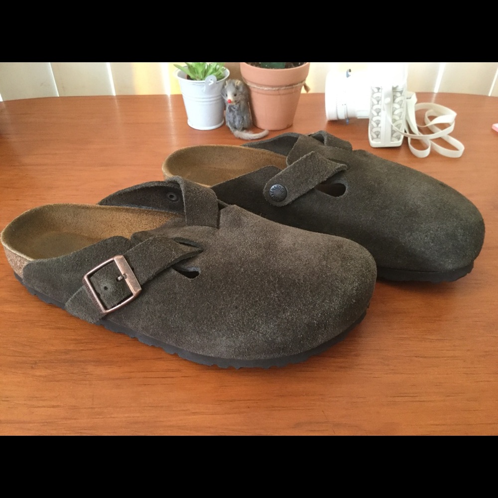 BIRKENSTOCK clogs sandals leather Boston Mocha 6
